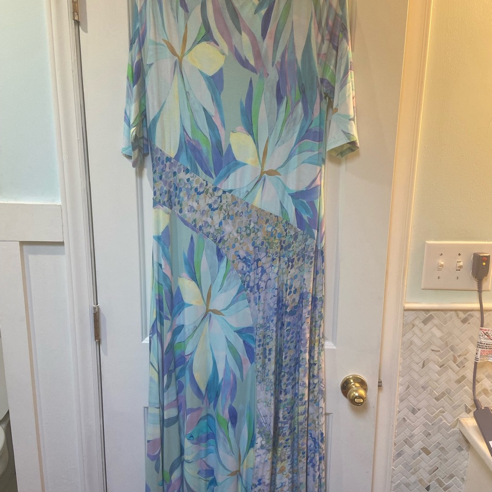 Floral Maxi Dress in Blue and Lavender by Soft Surroundings